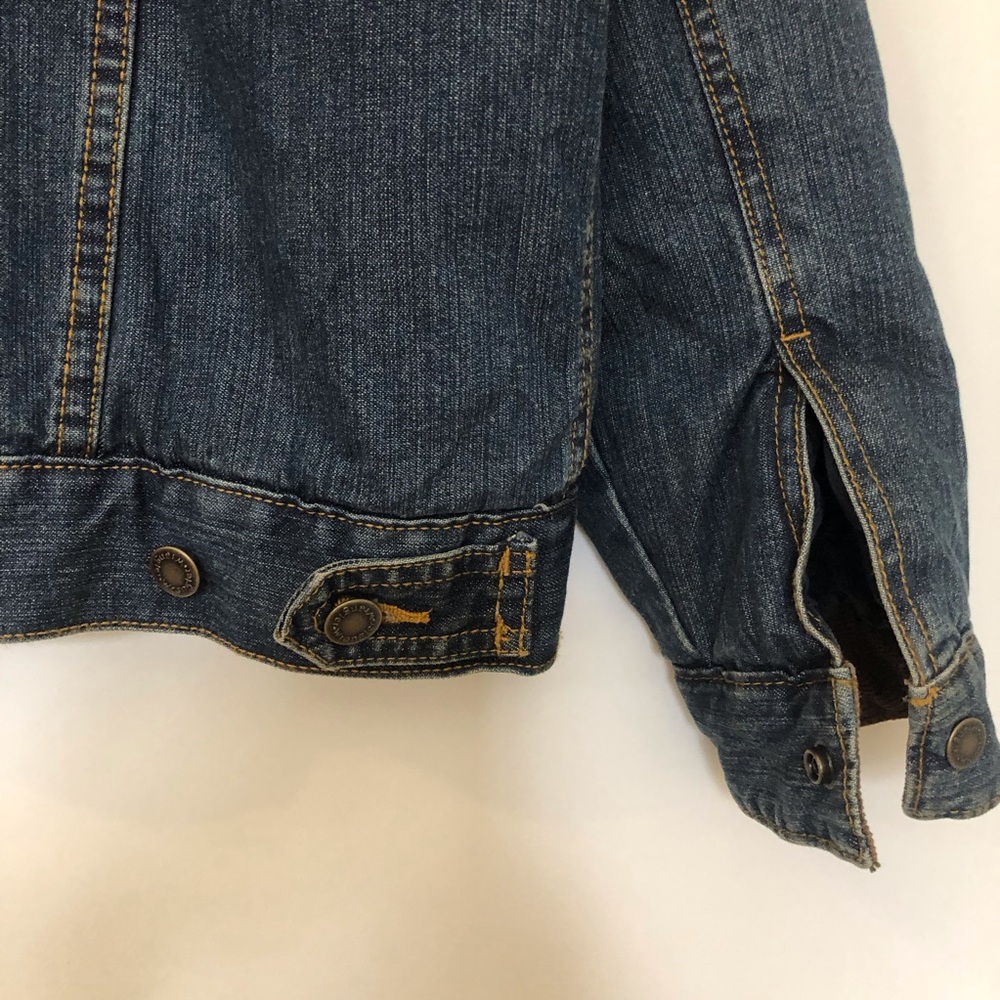 Wrangler denim Sherpa lined jacket corduroy trim collar ranch cowboy Size L - Picture 4 of 11